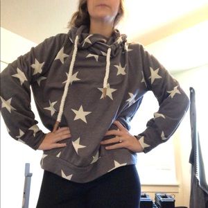 Fantastic Fawn Small Blue hoodie w/ white stars